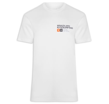Camiseta Masculina Manga Curta Gola Careca Vintage Brazilian Kitesurfing - Branco