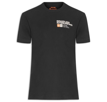 Camiseta Masculina Manga Curta Gola Careca Vintage Brazilian Kitesurfing - Preto