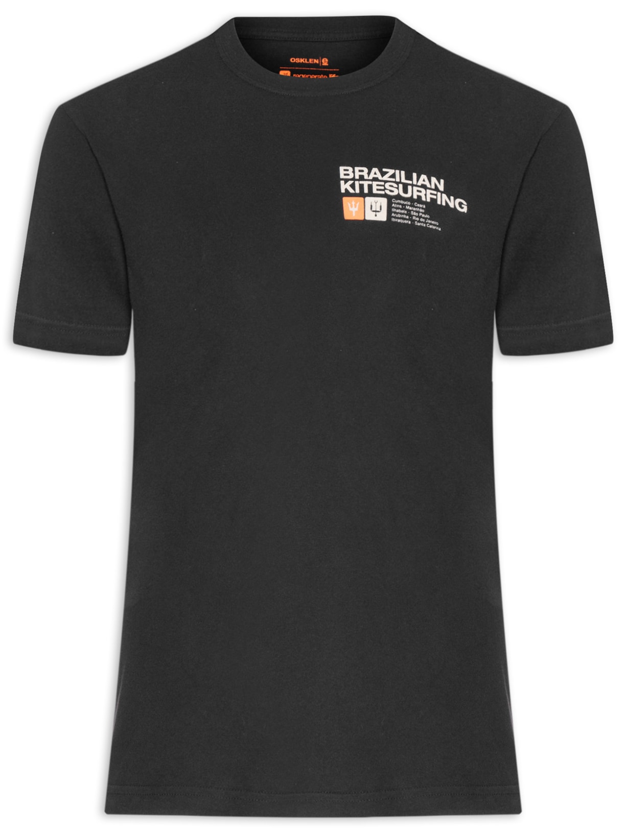 Camiseta Masculina Manga Curta Gola Careca Vintage Brazilian Kitesurfing - Preto