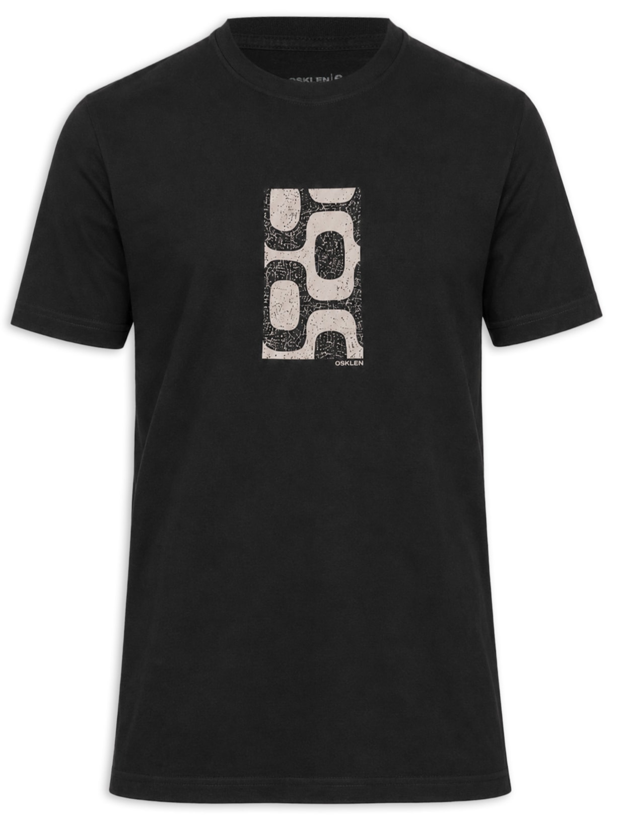 Camiseta Masculina Manga Curta Gola Careca Vintage Calçadão – Preto Osklen