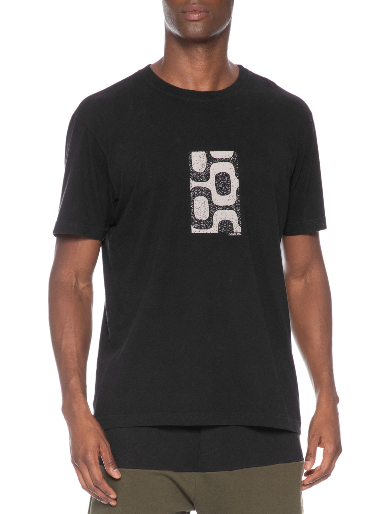 Camiseta Masculina Manga Curta Gola Careca Vintage Calçadão – Preto Osklen