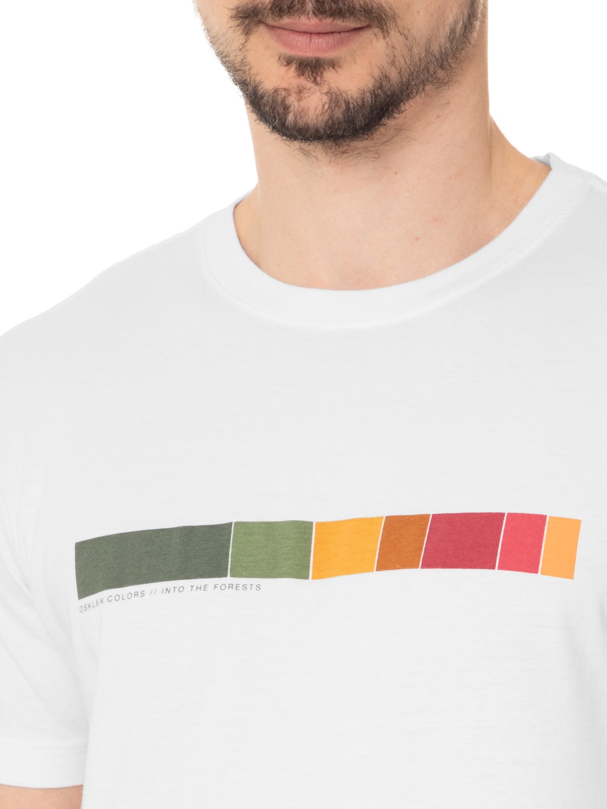 Camiseta Masculina Manga Curta Gola Careca Vintage Colors Itf Branco Osklen