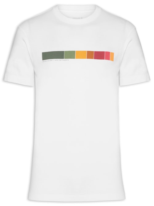Camiseta Masculina Manga Curta Gola Careca Vintage Colors Itf - Branco