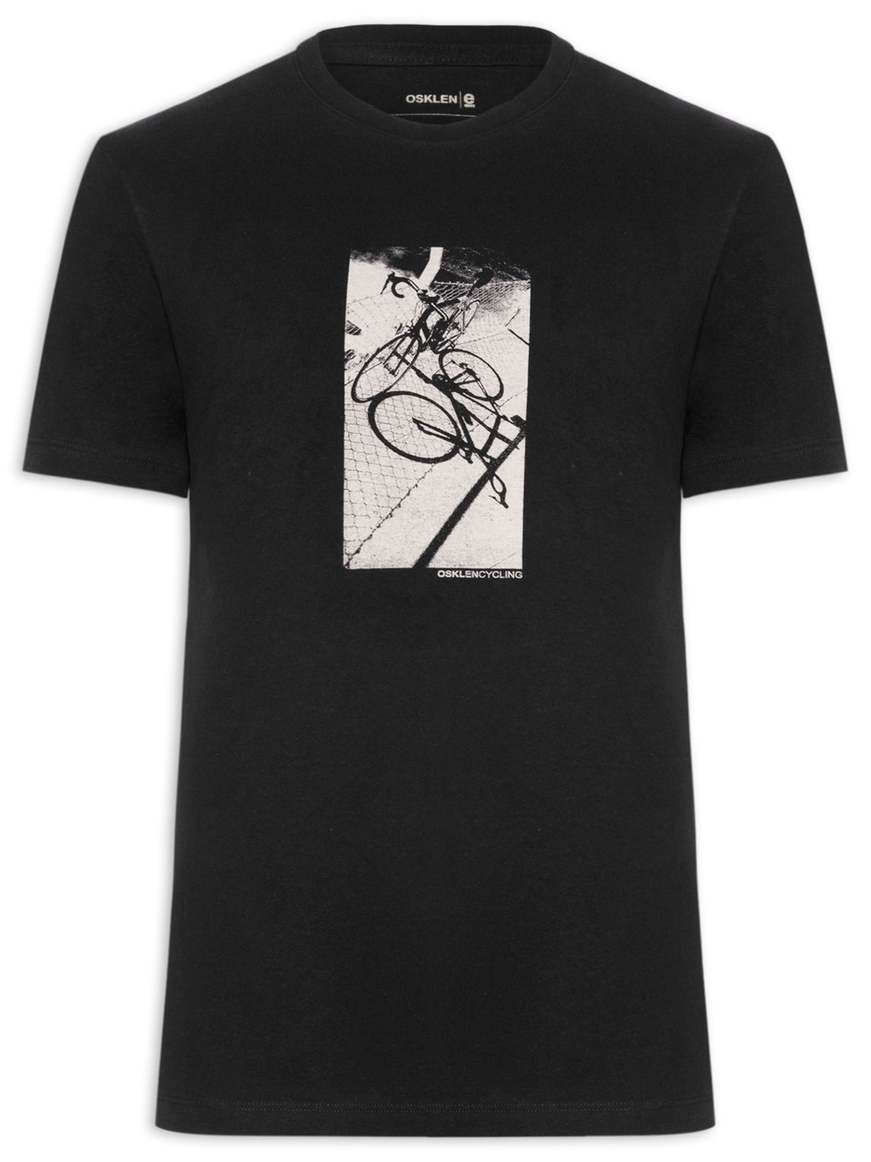 Camiseta Masculina Manga Curta Gola Careca Vintage Cycling Preto Osklen