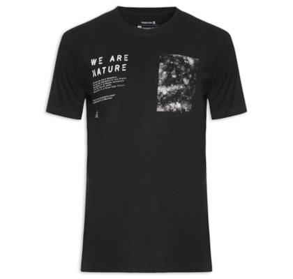 Camiseta Masculina Manga Curta Gola Careca Vintage Fungi - Preto