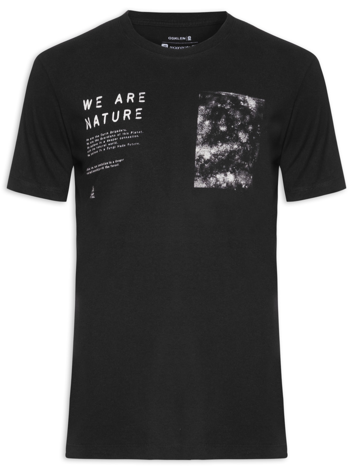 Camiseta Masculina Manga Curta Gola Careca Vintage Fungi - Preto