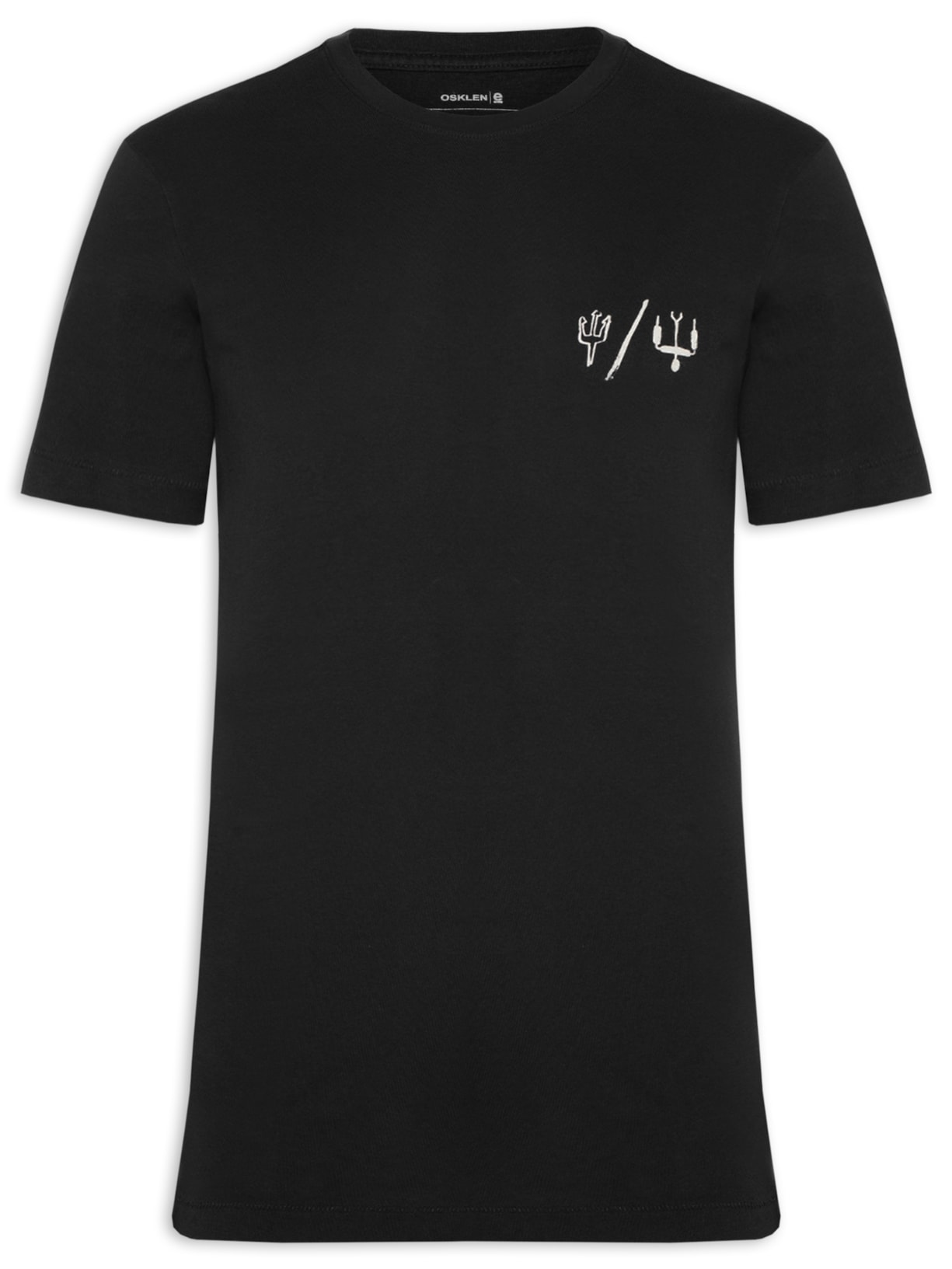 Camiseta Masculina Manga Curta Gola Careca Vintage Kite Icons Slim Preto Osklen