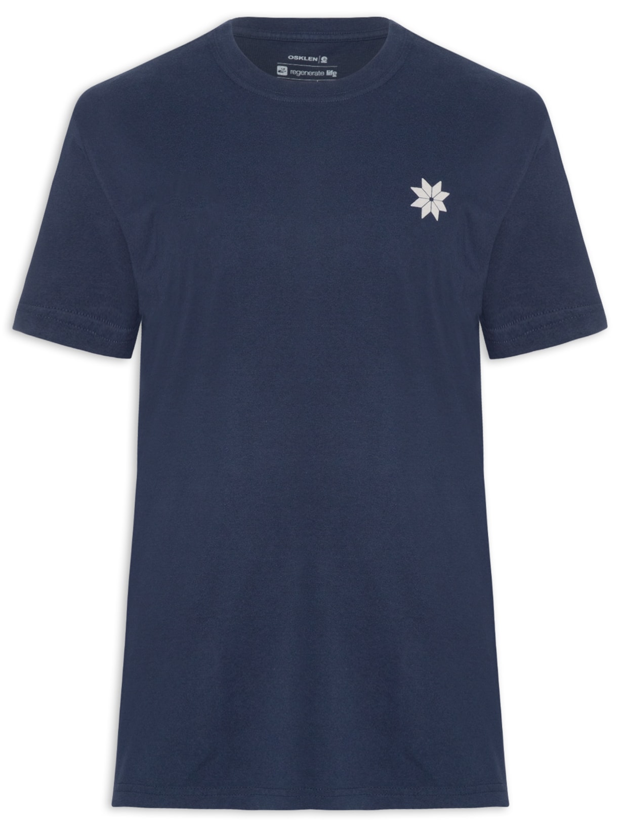 Camiseta Masculina Manga Curta Gola Careca Vintage Montains Azul Osklen