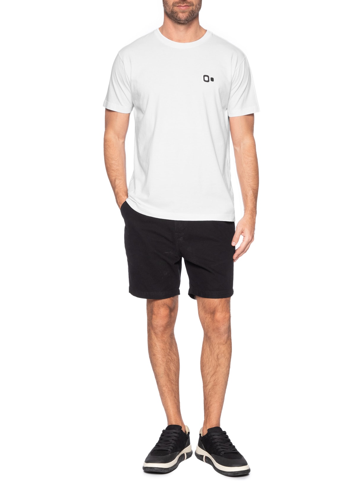 Camiseta Masculina Manga Curta Gola Careca Vintage New Icon Branco Osklen