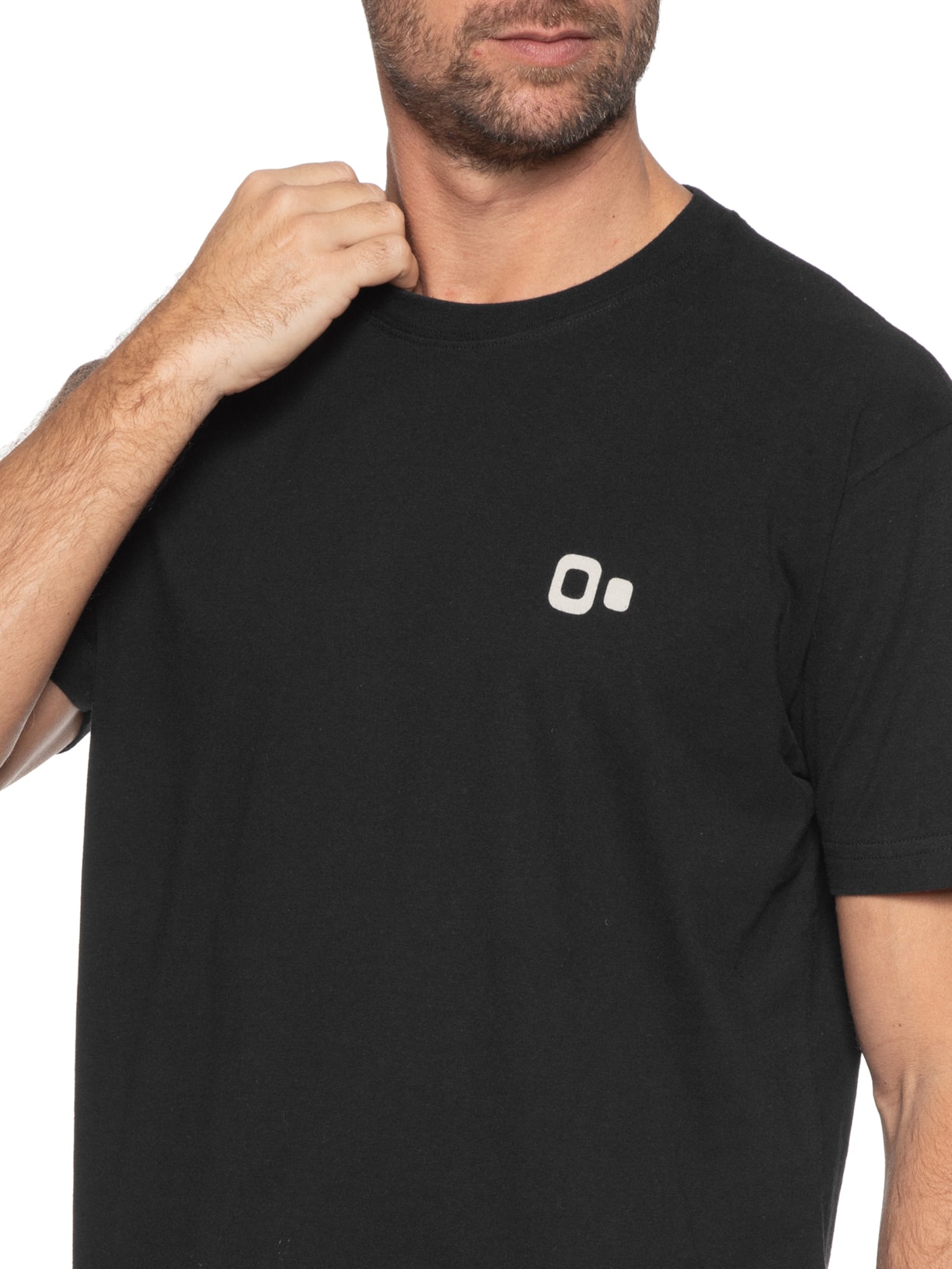 Camiseta Masculina Manga Curta Gola Careca Vintage New Icon Preto Osklen