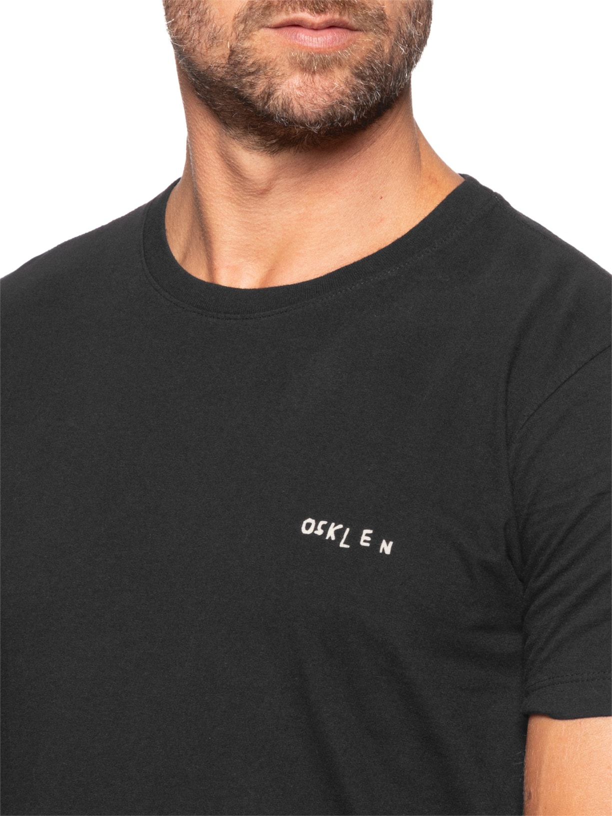 Camiseta Masculina Manga Curta Gola Careca Vintage Paper Type Preto Osklen