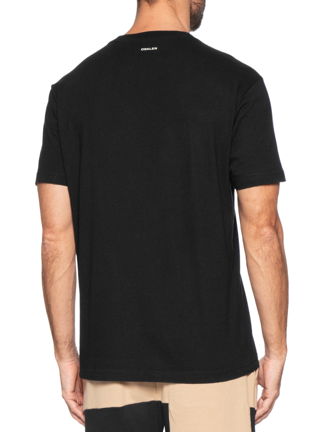 Camiseta Masculina Manga Curta Gola Careca Vintage Pirarucu Preto Osklen