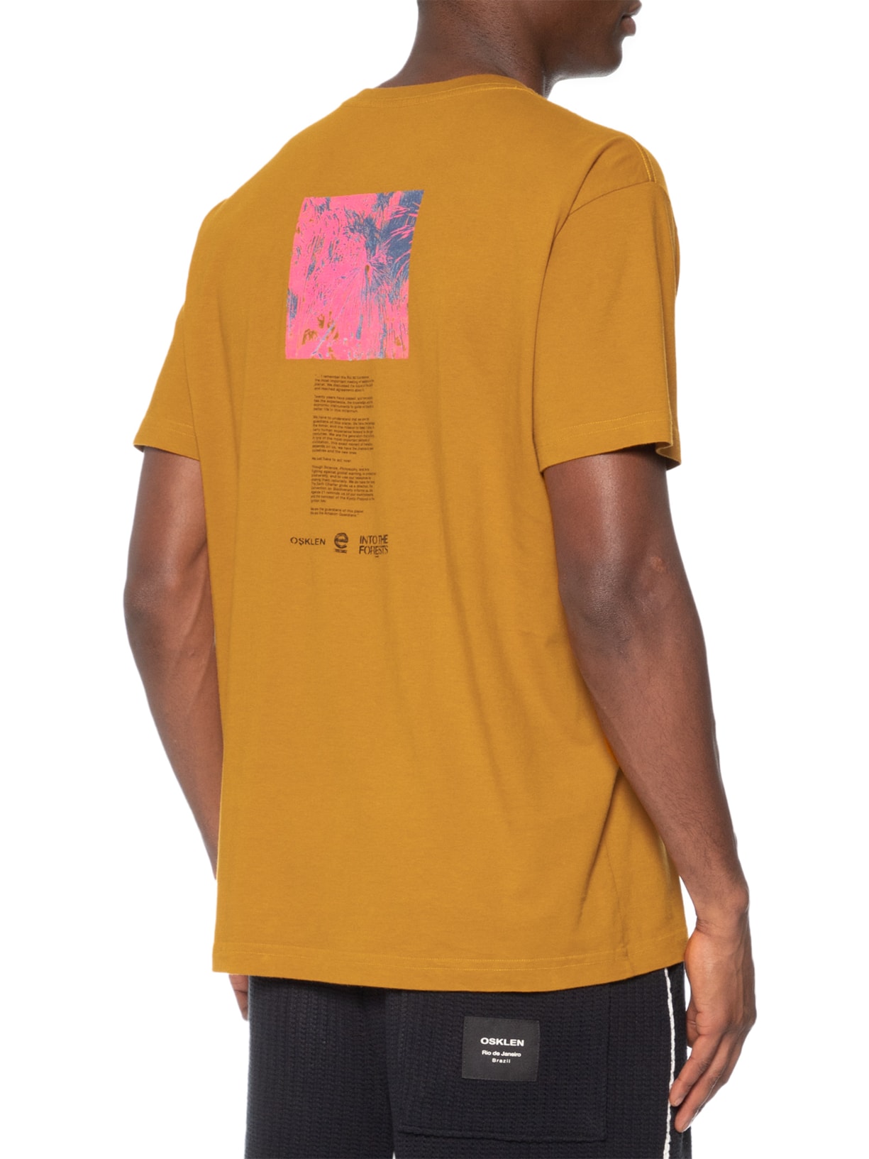 Camiseta Masculina Manga Curta Gola Careca Vintage Psych Forest Amarelo Osklen