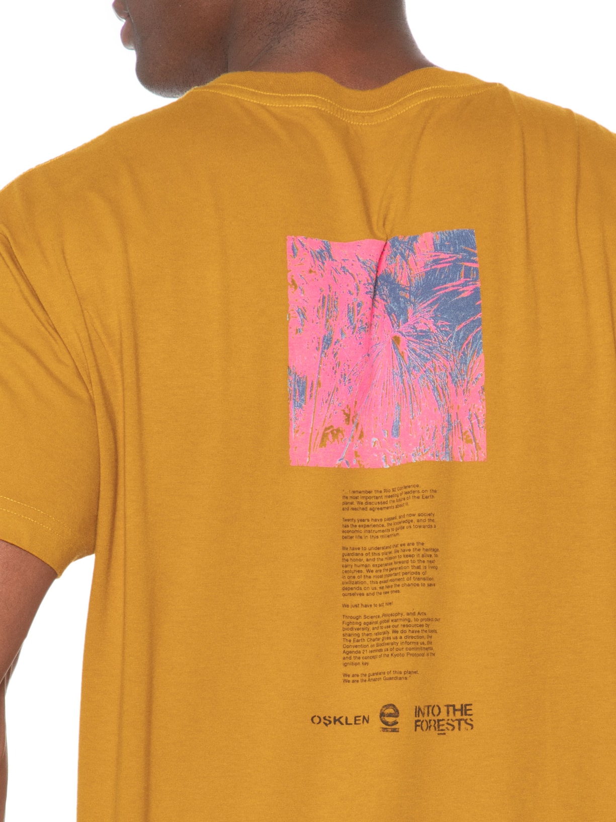 Camiseta Masculina Manga Curta Gola Careca Vintage Psych Forest Amarelo Osklen