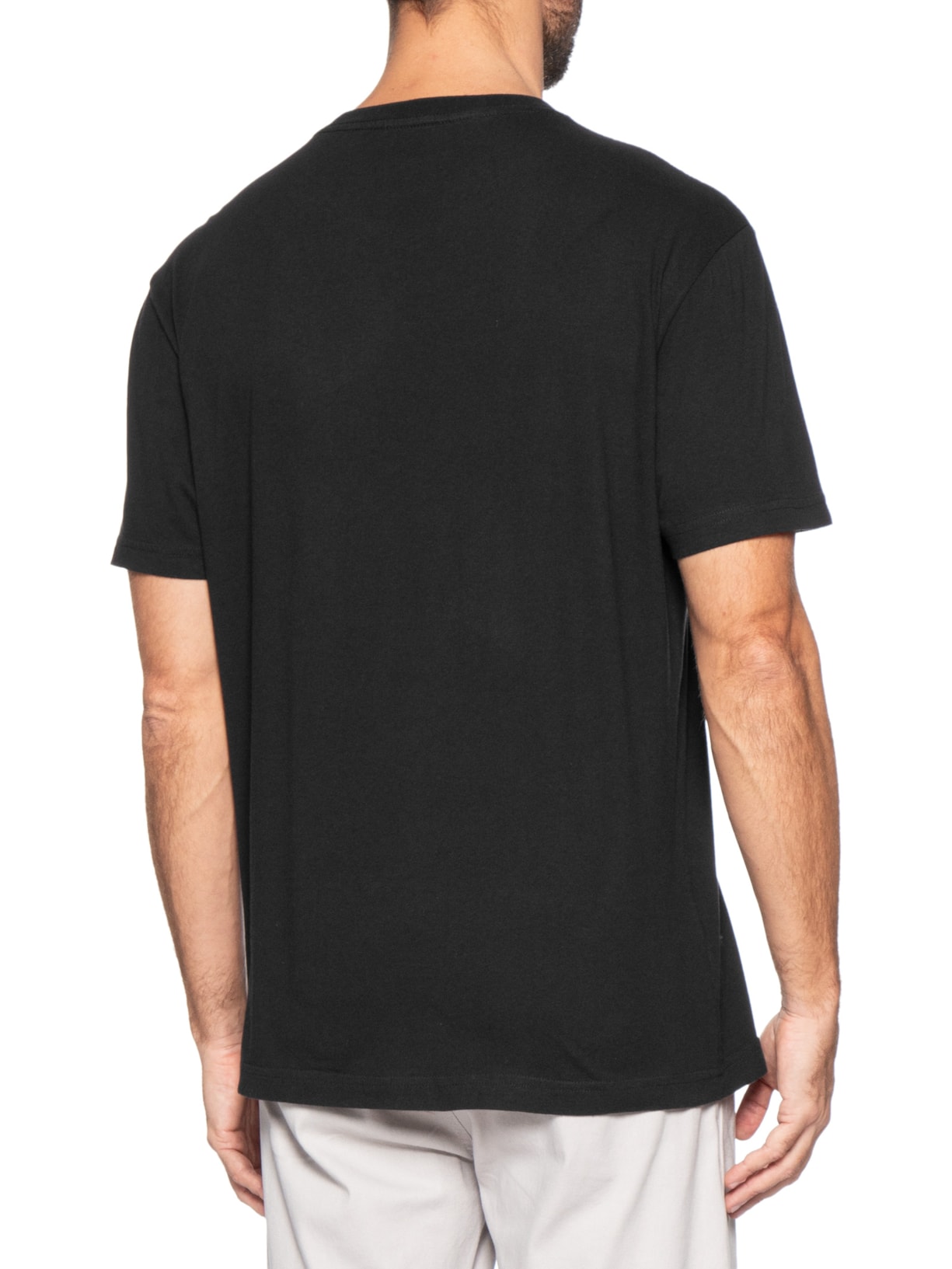 Camiseta Masculina Manga Curta Gola Careca Vintage Rose Rock Preto Osklen