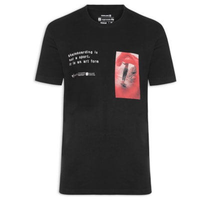 Camiseta Masculina Manga Curta Gola Careca Vintage SK82 - Preto