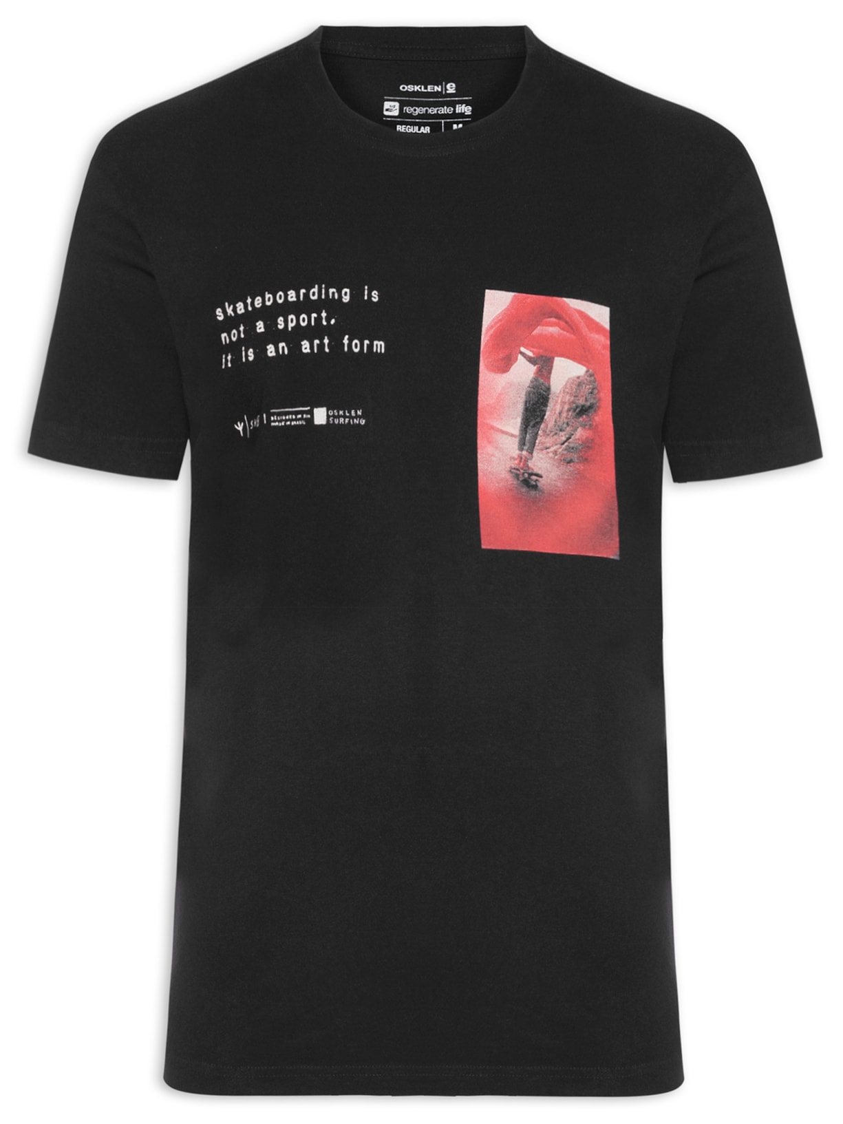 Camiseta Masculina Manga Curta Gola Careca Vintage SK82 - Preto
