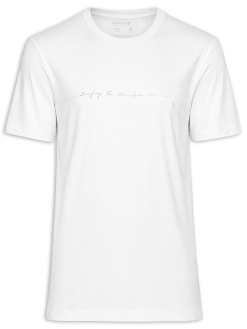 Camiseta Masculina Manga Curta Gola Careca Vintage Stm Classic - Branco