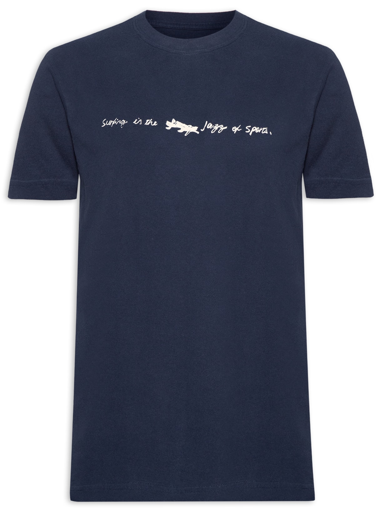 Camiseta Masculina Manga Curta Gola Careca Vintage Surf & Jazz Scribble Azul Osklen