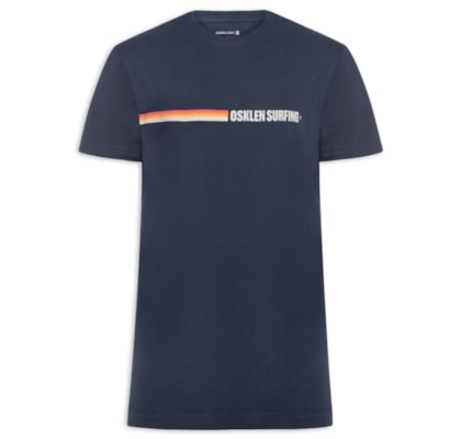 Camiseta Masculina Manga Curta Gola Careca Vintage Surfing Colors - Azul