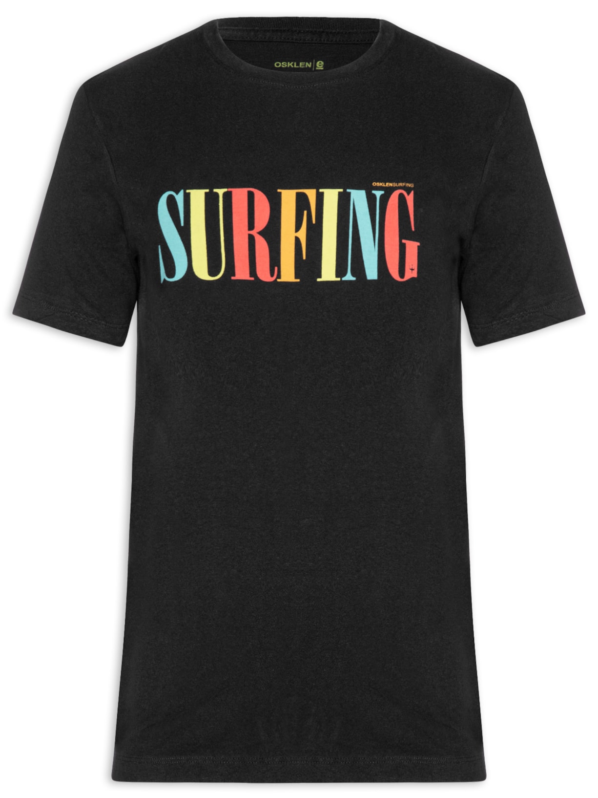 Camiseta Masculina Manga Curta Gola Careca Vintage Surfing Slim - Preto