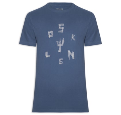 Camiseta Masculina Manga Curta Gola Careca Vintage Tape - Azul