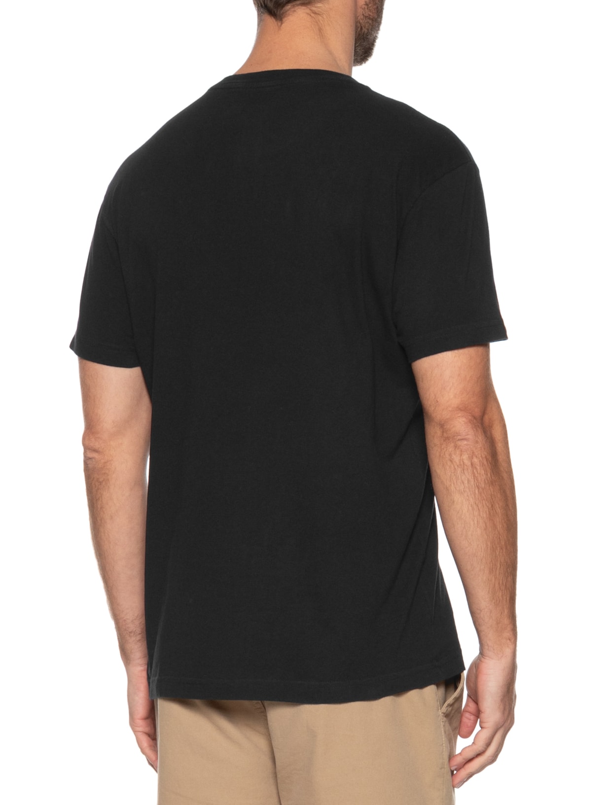 Camiseta Masculina Manga Curta Gola Careca Vintage Tridente Preto Osklen