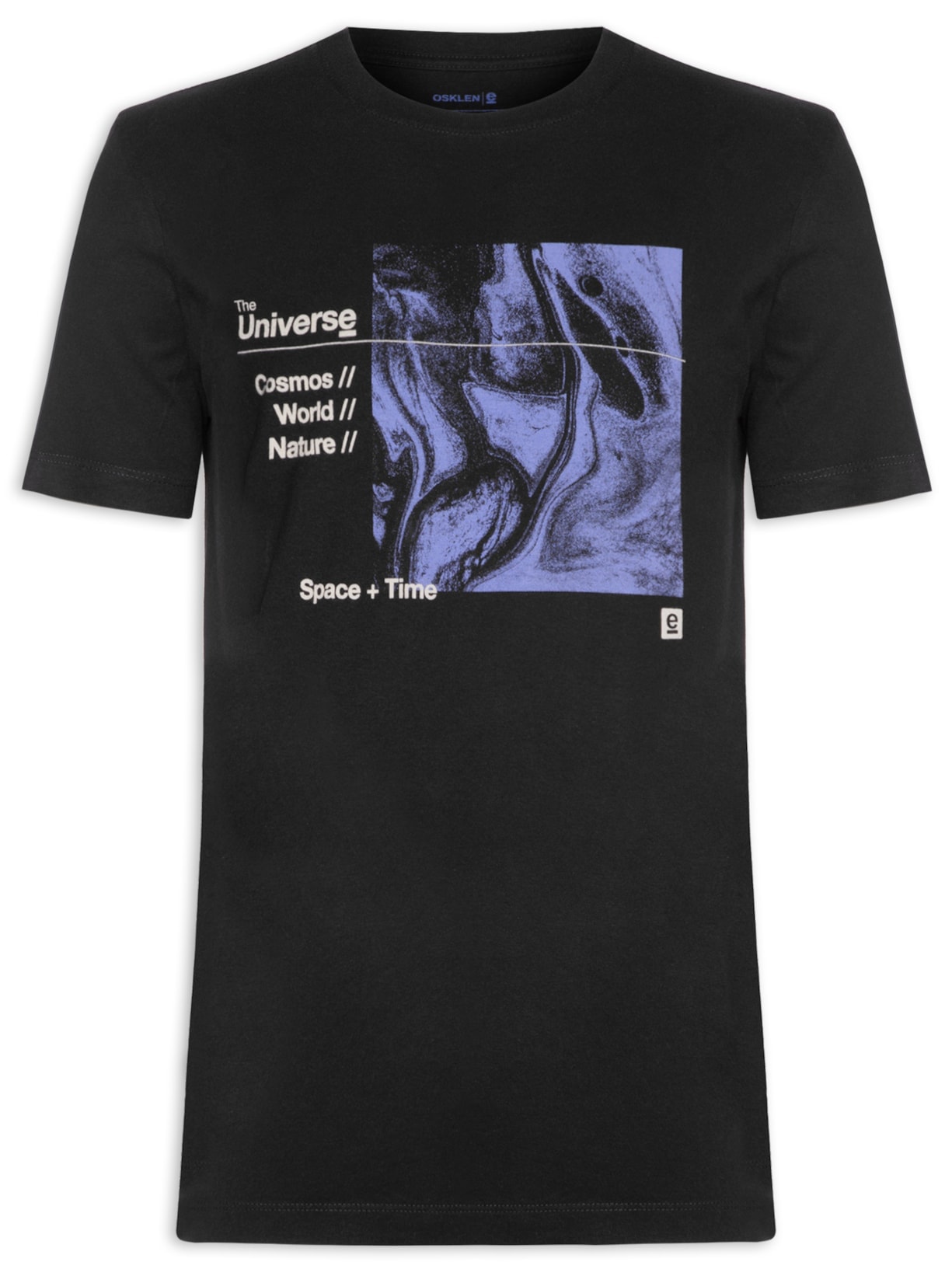Camiseta Masculina Manga Curta Gola Careca Vintage Universe - Preto