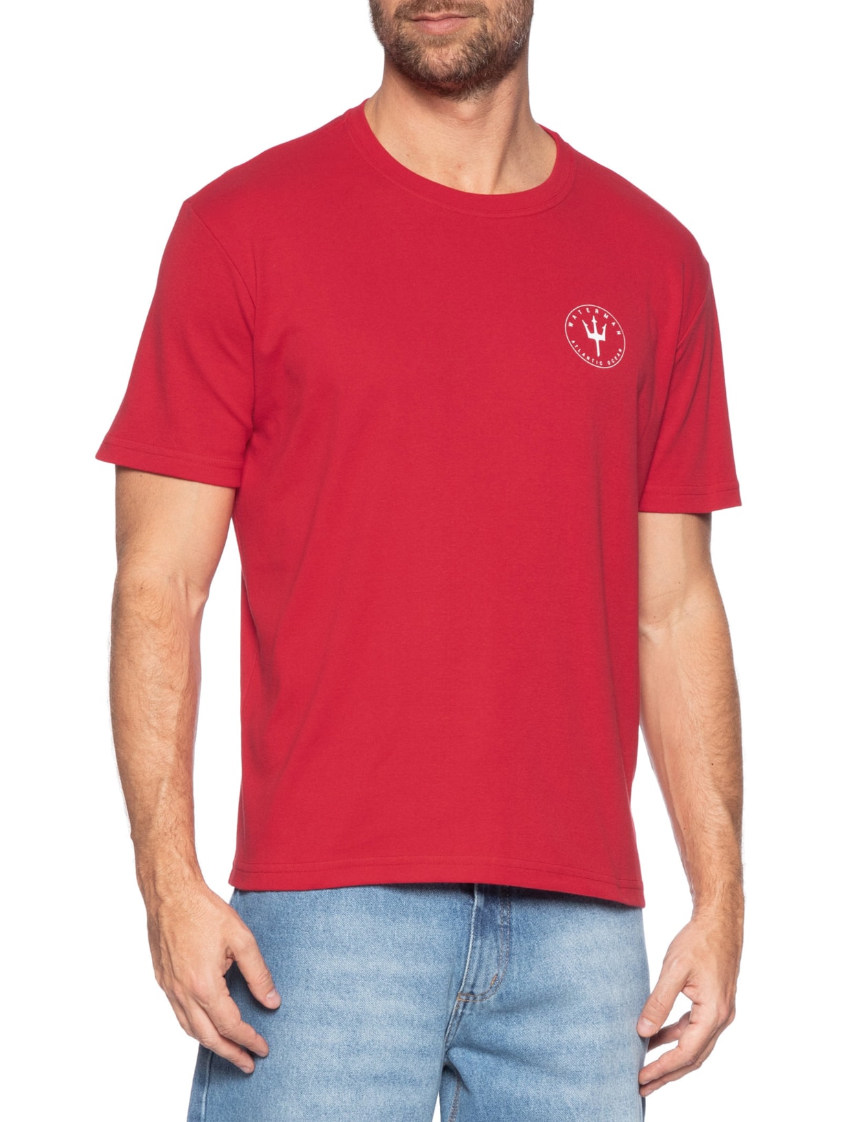 Camiseta Masculina Manga Curta Gola Careca Waterman Over Vermelho Osklen