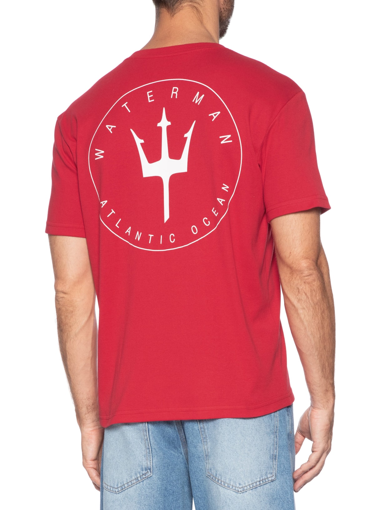 Camiseta Masculina Manga Curta Gola Careca Waterman Over Vermelho Osklen