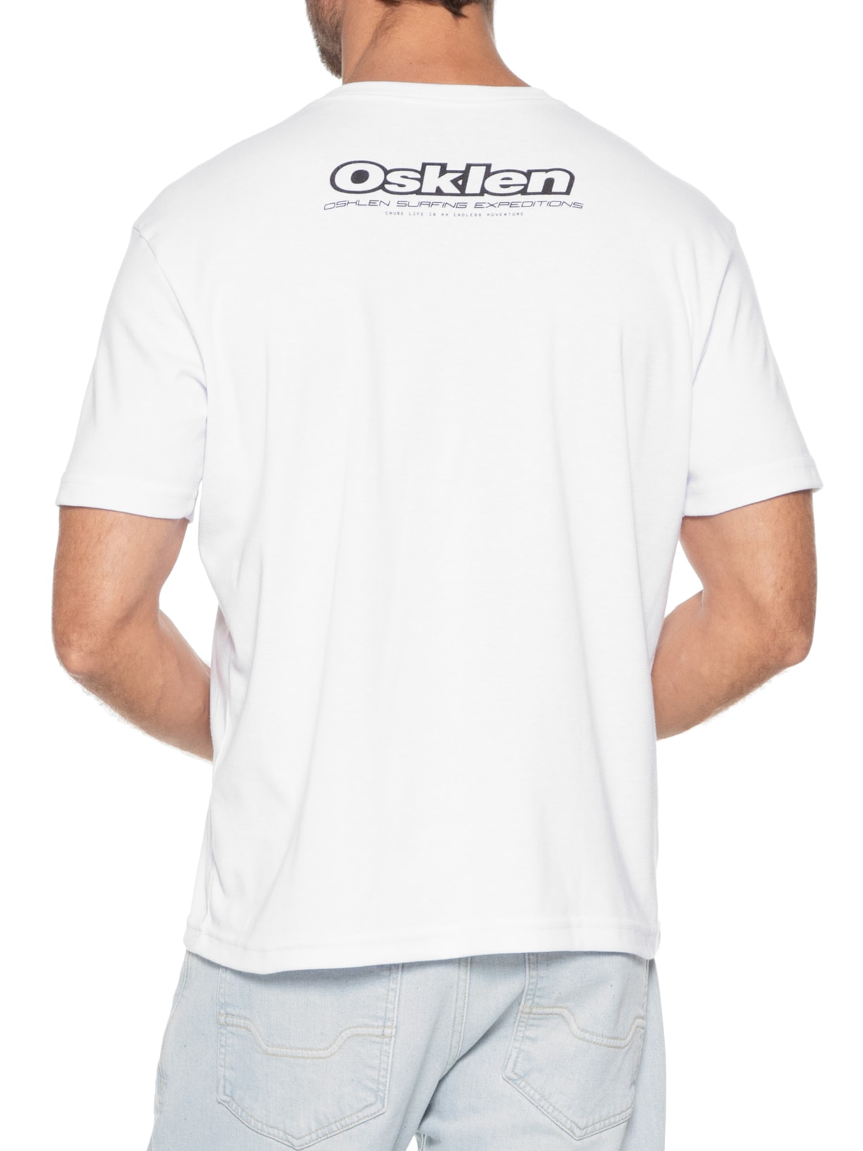 Camiseta Masculina Manga Curta Gola Careca Winter Surf Snow Branco Osklen