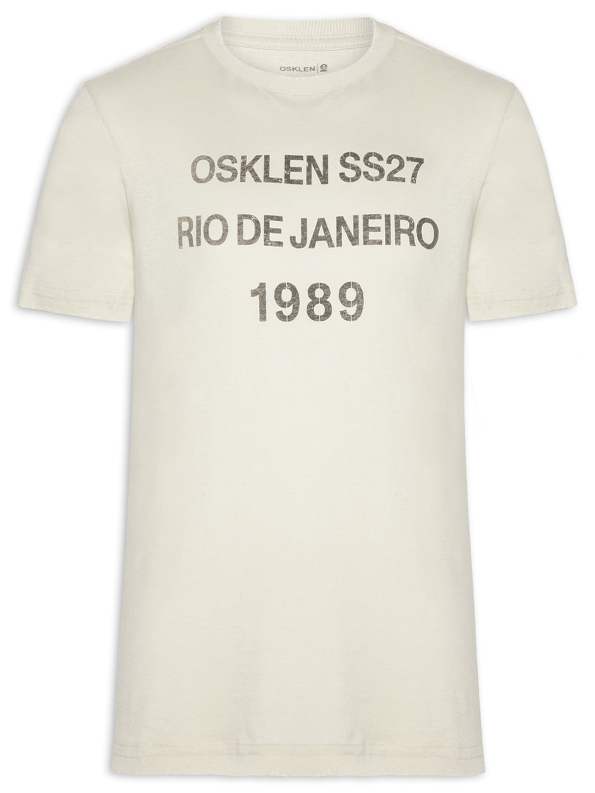 Camiseta Masculina Manga Curta Gola Carta SS27 Off White Osklen
