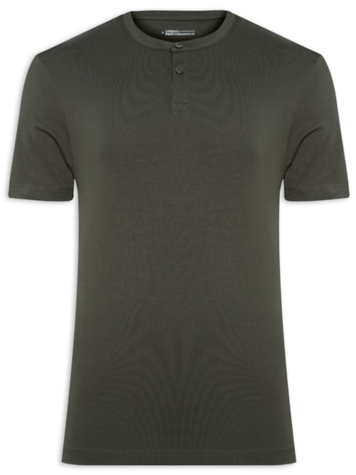 Camiseta Masculina Manga Curta Gola Padre Performing - Cinza