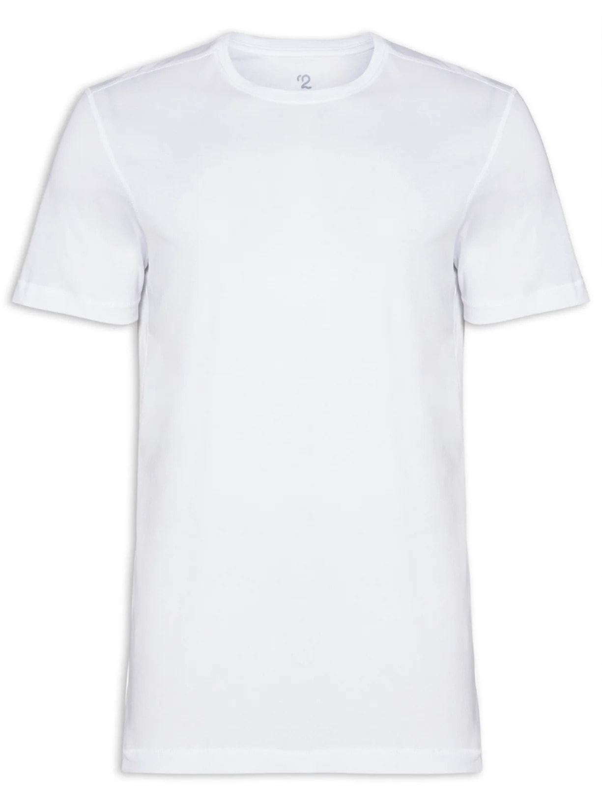 Camiseta Masculina Manga Curta Gola Redonda Regular Fit - Branco