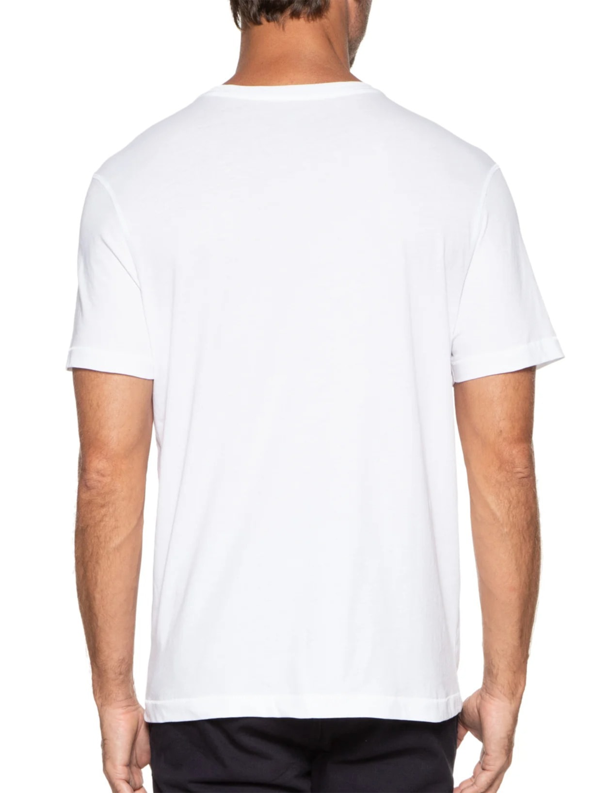 Camiseta Masculina Manga Curta Gola Redonda Regular Fit Branco  '2 Essential
