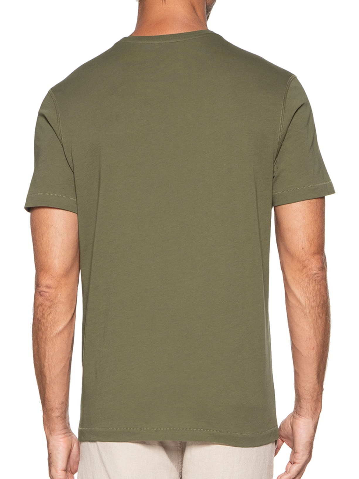 Camiseta Masculina Manga Curta Gola Redonda Regular Fit Verde '2 Essential