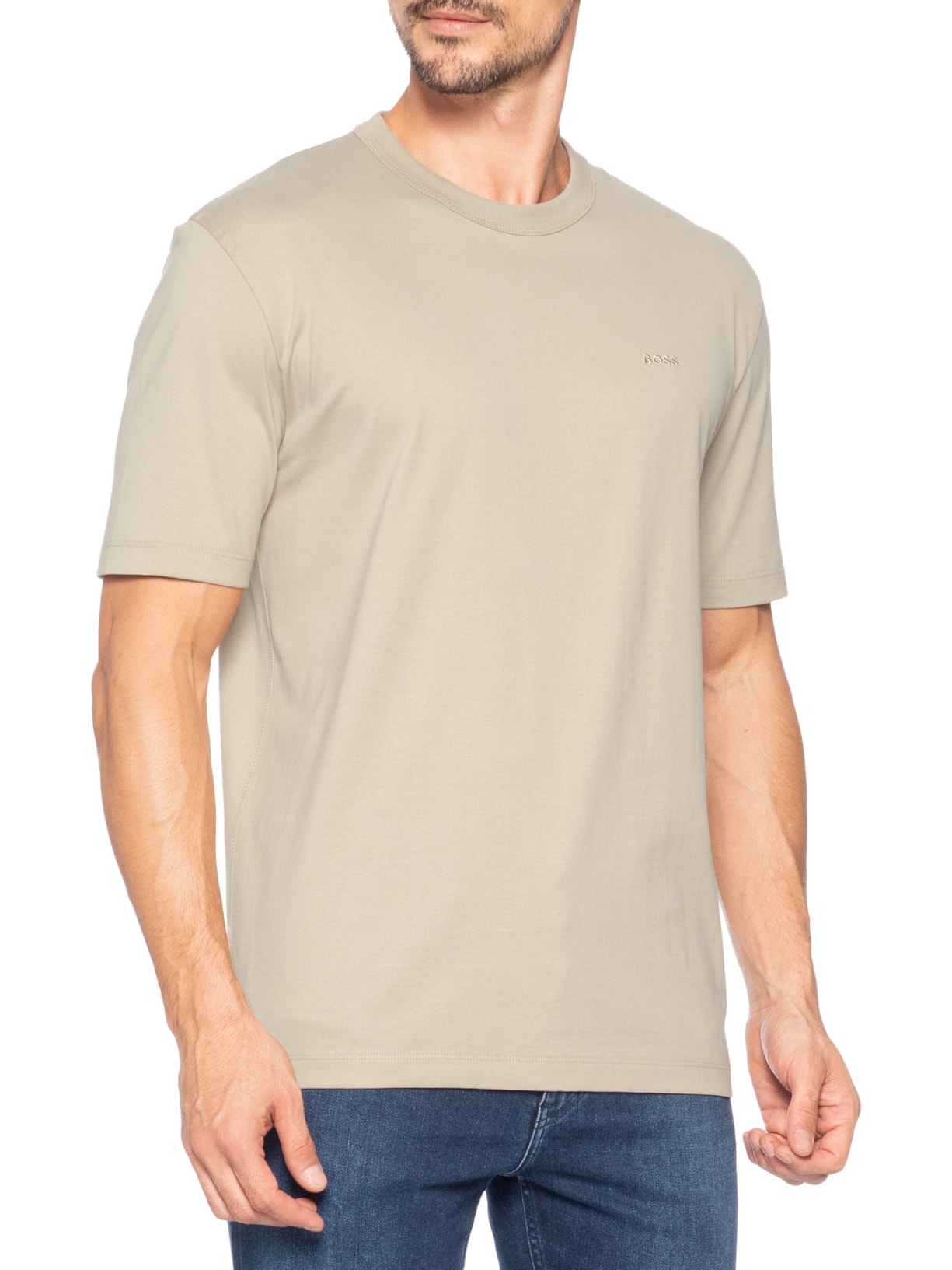 Camiseta Masculina Manga Curta H-Taut 15 Bege Boss