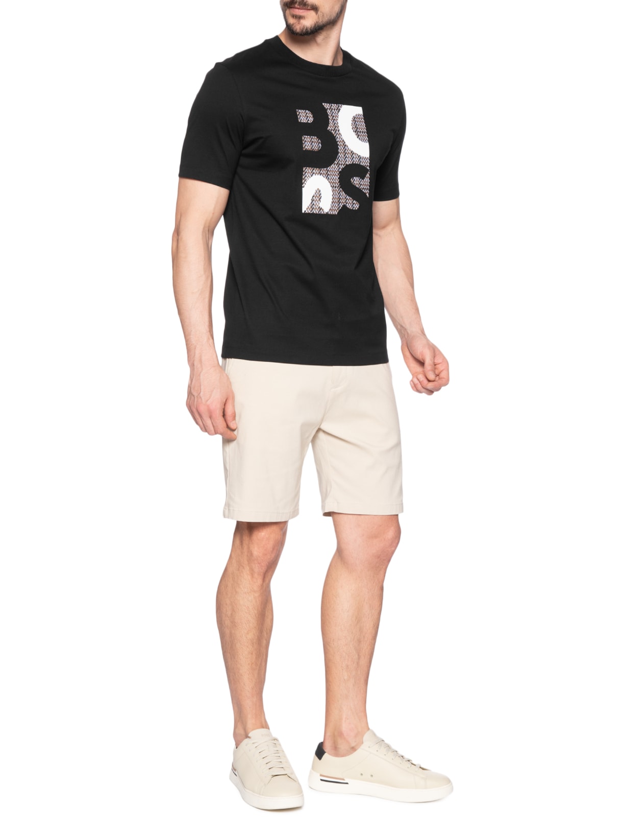 Camiseta Masculina Manga Curta H-Thompson Preto Boss