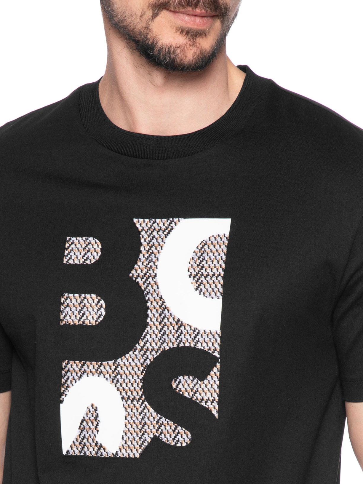 Camiseta Masculina Manga Curta H-Thompson Preto Boss