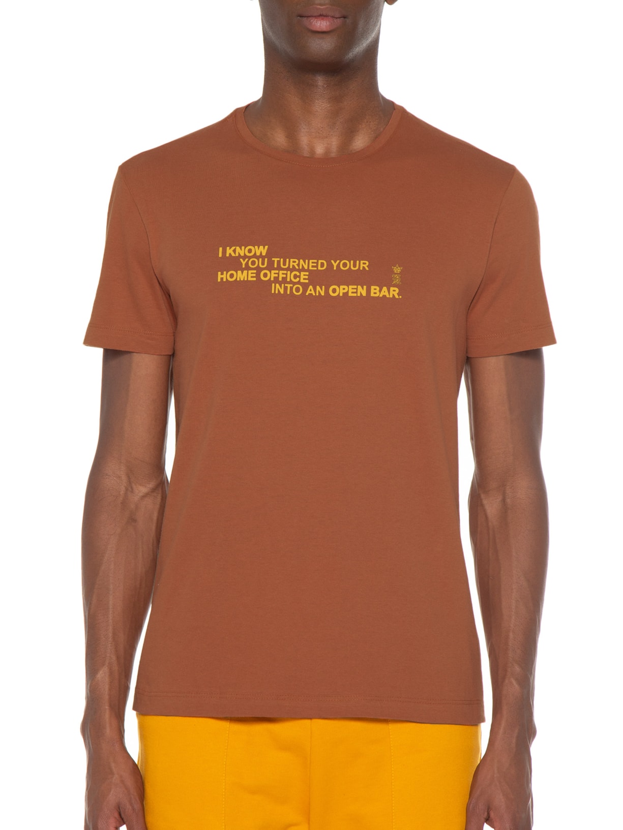 Camiseta Masculina Manga Curta Home Office Open Bar Marrom Sergio K