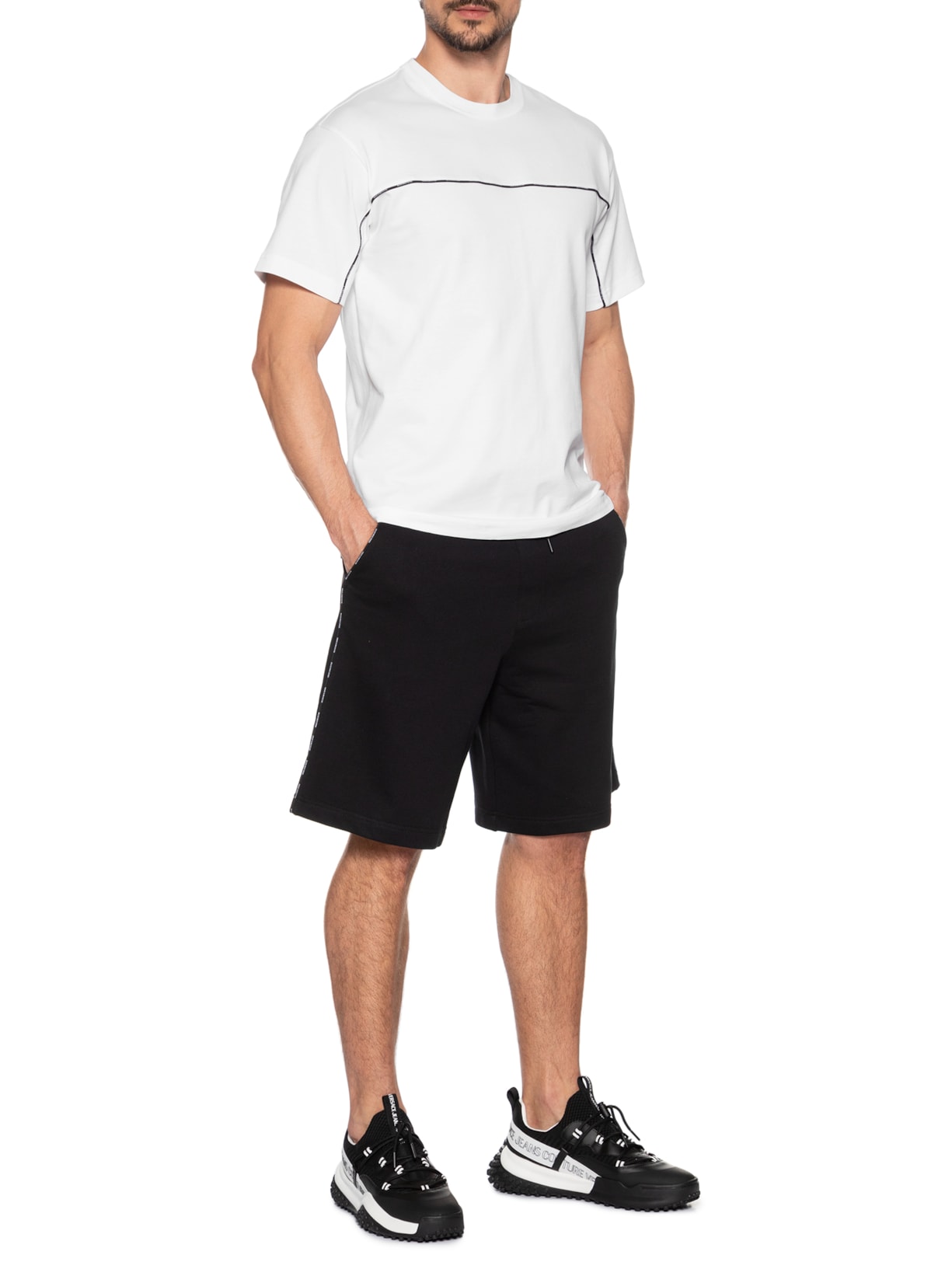 Camiseta Masculina Manga Curta Interlock Branco  Versace Jeans Couture