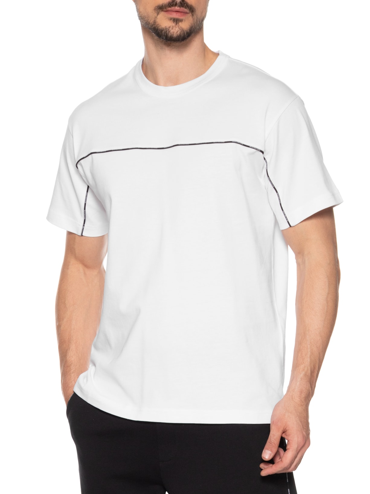 Camiseta Masculina Manga Curta Interlock Branco  Versace Jeans Couture
