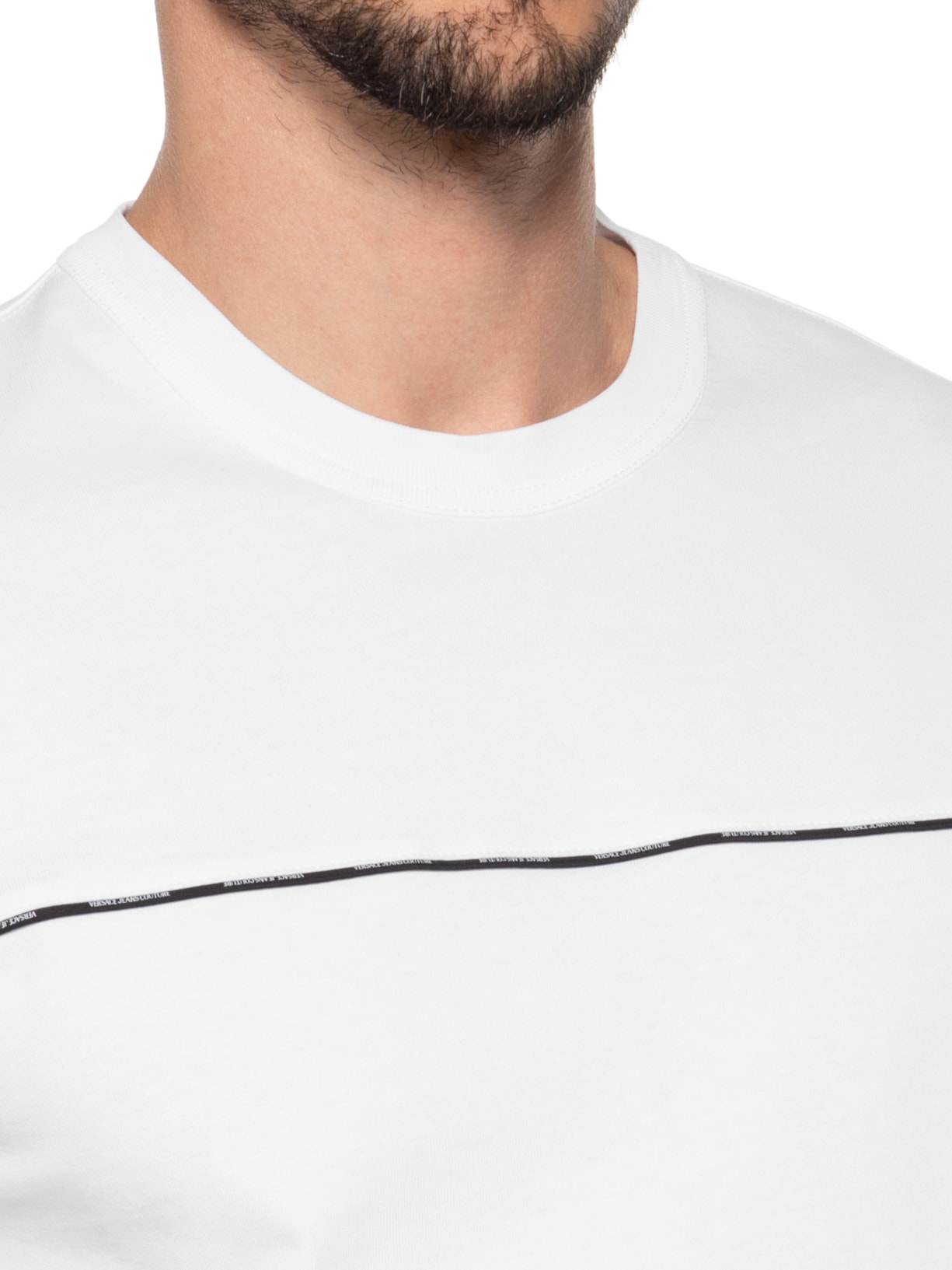 Camiseta Masculina Manga Curta Interlock Branco  Versace Jeans Couture