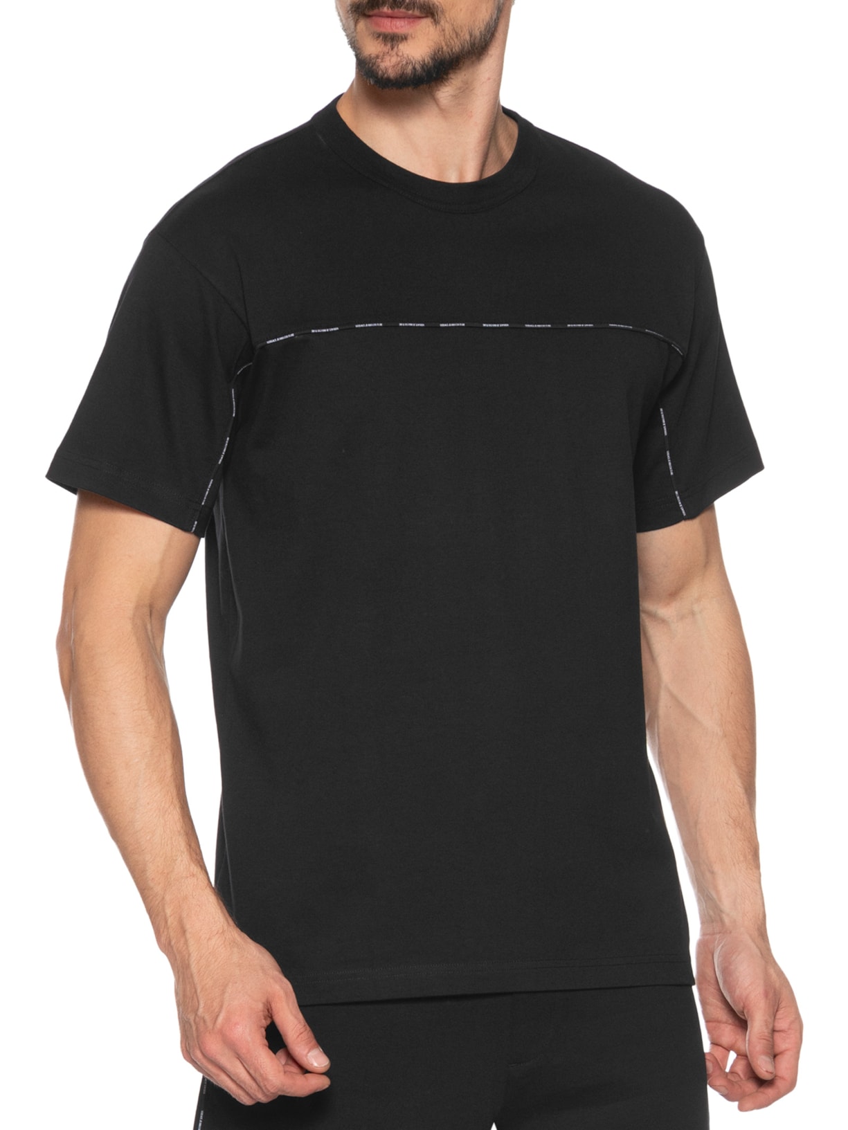 Camiseta Masculina Manga Curta Interlock Preto  Versace Jeans Couture