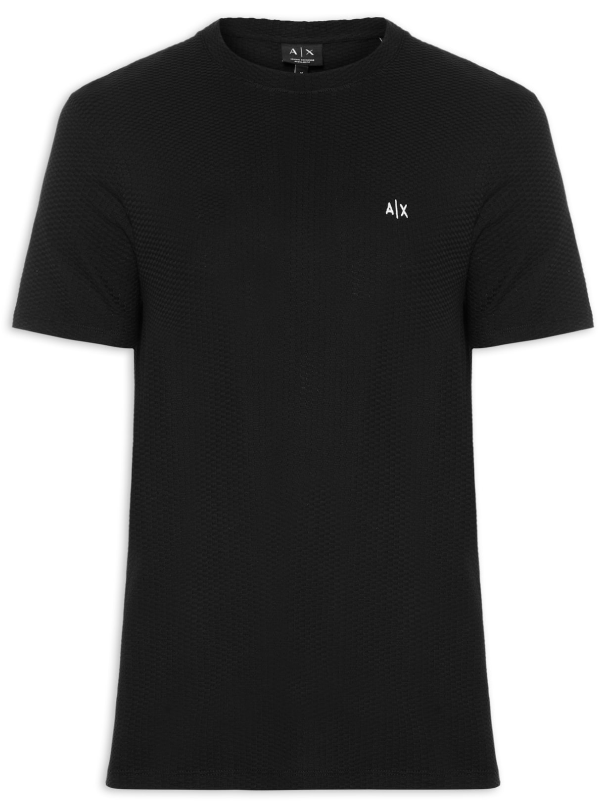 Camiseta Masculina Manga Curta Jaccquard - Preto