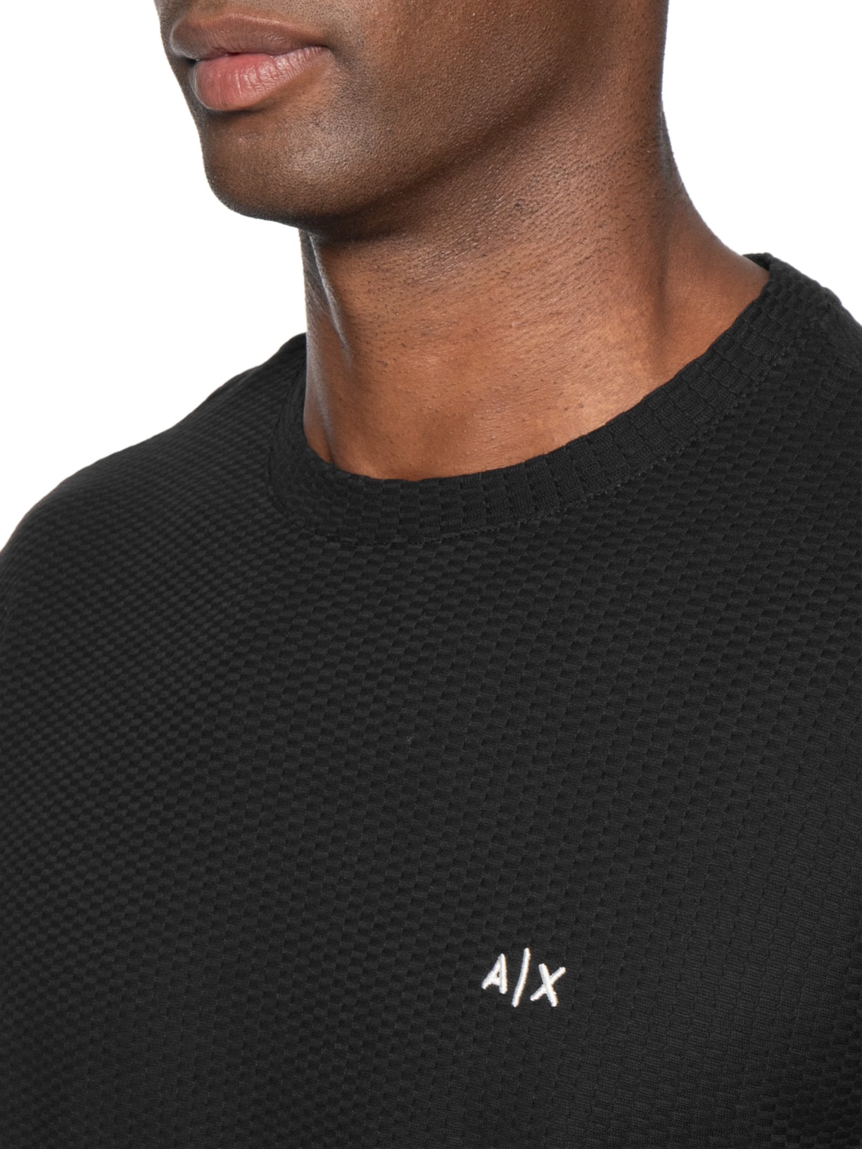 Camiseta Masculina Manga Curta Jaccquard Preto Armani Exchange