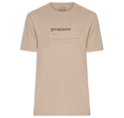 Camiseta Masculina Manga Curta Juta Escapismo - Bege