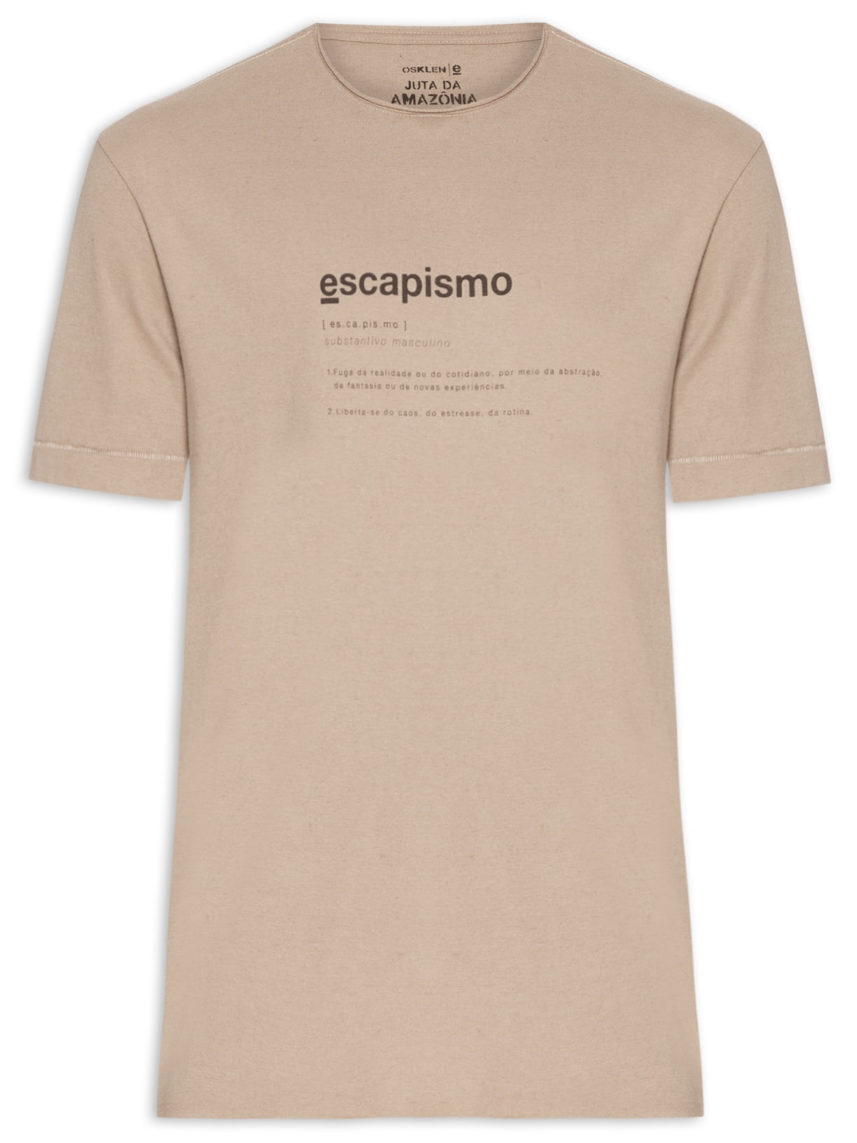 Camiseta Masculina Manga Curta Juta Escapismo - Bege