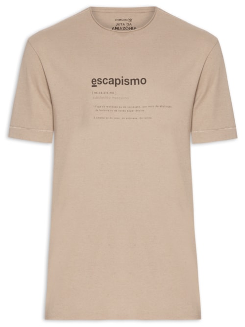 Camiseta Masculina Manga Curta Juta Escapismo - Bege