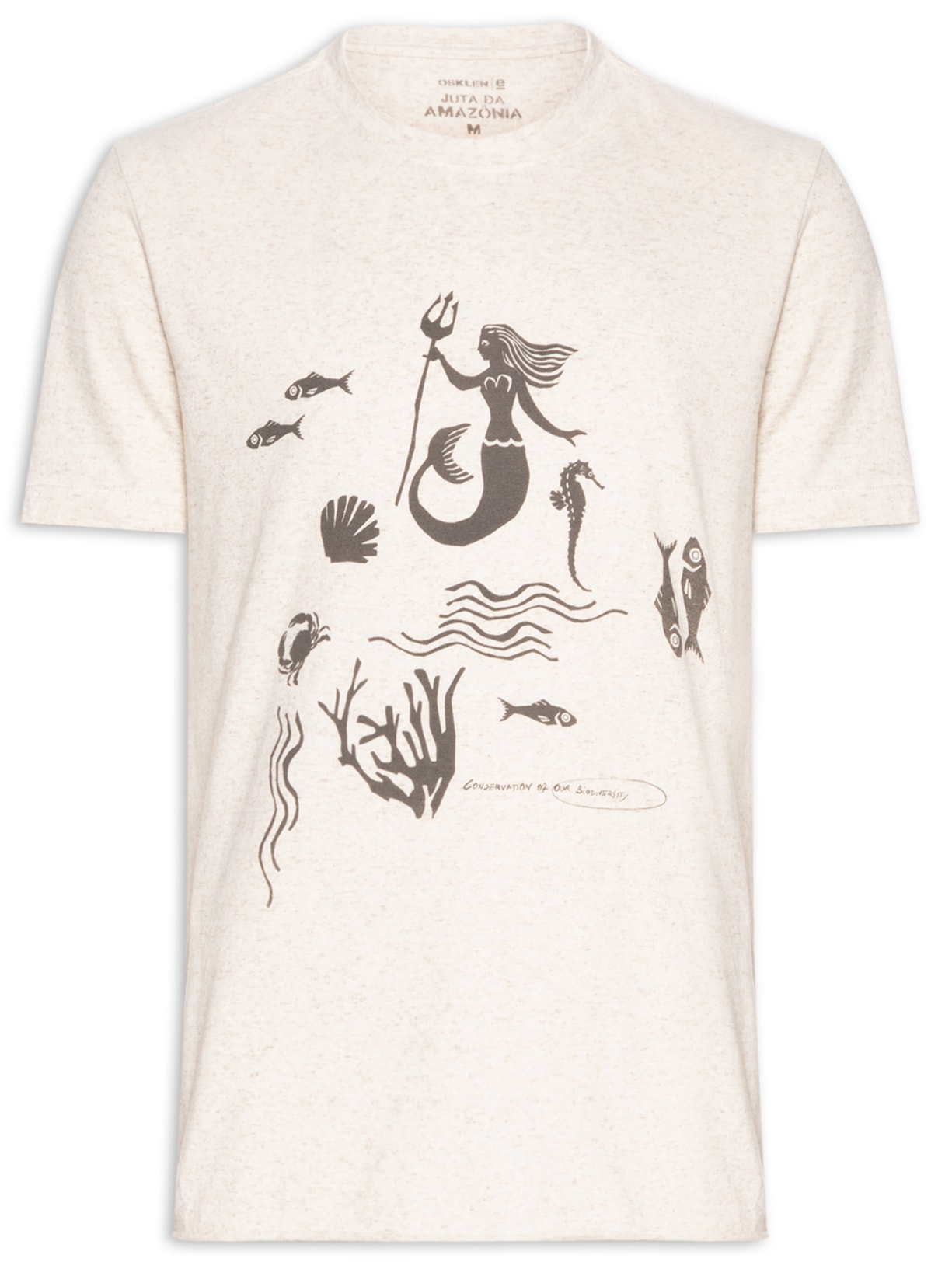 Camiseta Masculina Manga Curta Juta Mermaid - Bege